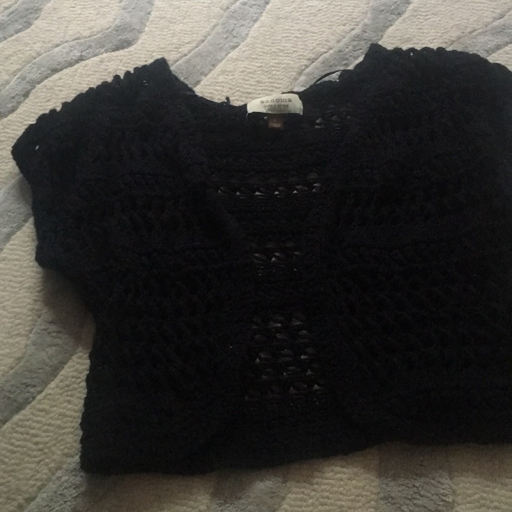 Black netted over piece